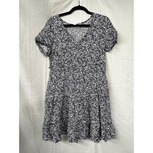 J. Crew Floral Print Mini Dress Tiered Ruffle Short Sleeve XS